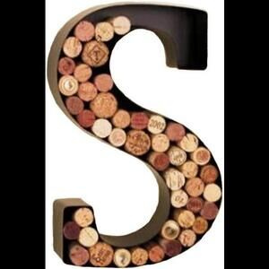 Metal "Initial Letter" S Cork Holder or use with faux plants- GREAT GIFT